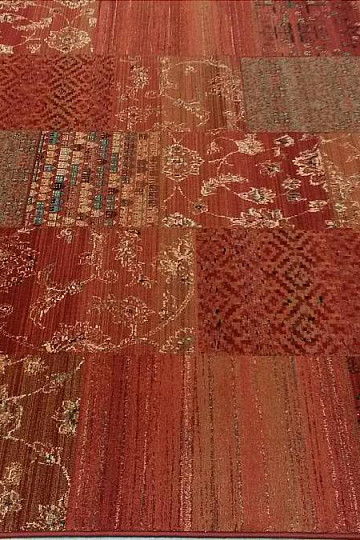 Alfombras de lana de lujo ROYAL PATCHWORK rojo
