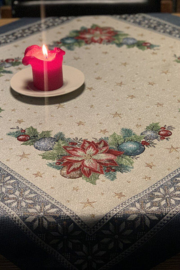 Manteles y pañuelos tapiz navideño CHRISTMAS STAR II azul