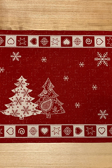 Mesa puesta árbol de Navidad rojo