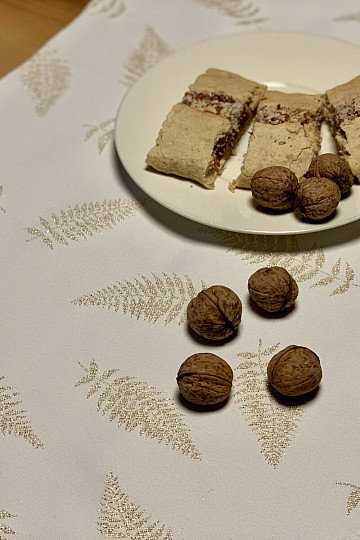 Manteles y pañuelos navideños HOJAS I ORO