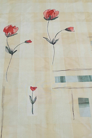 Cortina AMARILLO CON FLORES