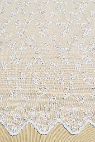 Cortina bordada de lujo TINY WHITE Twig