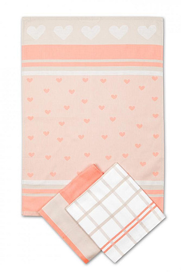 Toallas jacquard extra absorbentes CORAZONES DE SALMÓN