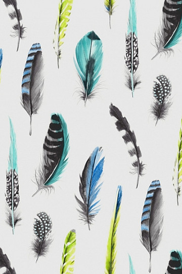 Tela decorativa Plumas azul