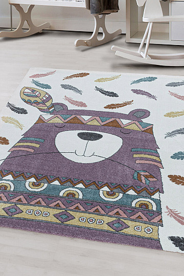 Alfombra infantil de lujo FUNNY morado indio