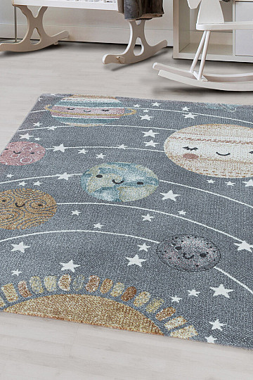 Alfombra infantil de lujo FUNNY universo gris