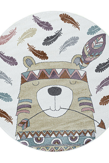 Alfombra pieza infantil redonda FUNNY indio color