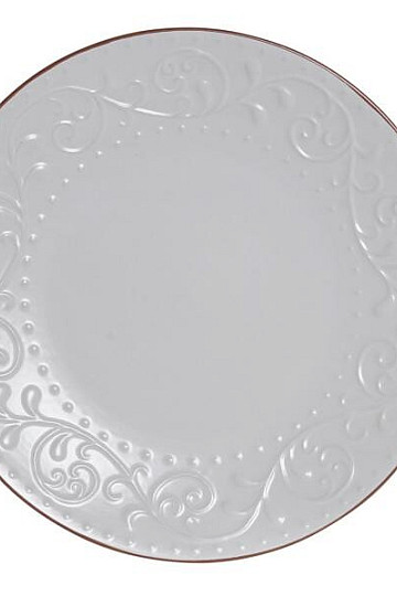 Plato llano RELIEVE BLANCO 27,5x2cm blanco