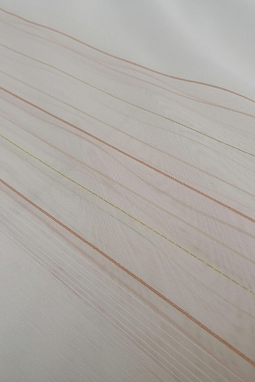 Cortina voile rayas verde-cobre