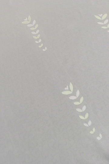 Cortina voile blanca - hojas verdes 12159