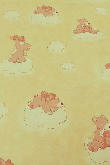 Tela decorativa Ositos en una nube - amarillo