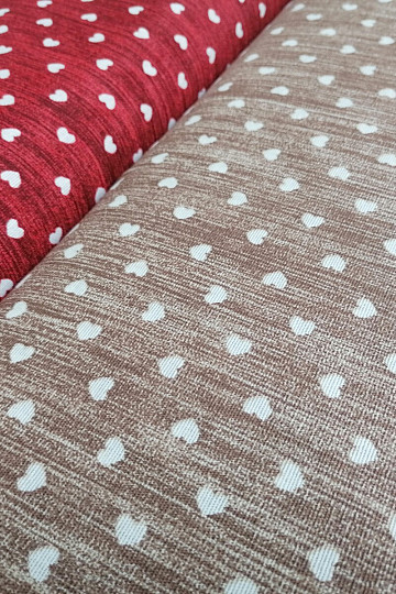 Tela decorativa Naira corazones beige