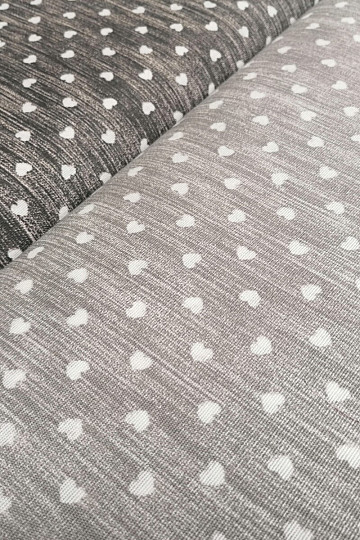 Tela decorativa Naira corazones gris