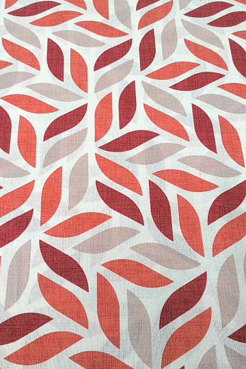 Tela decorativa Coord hojas rojo