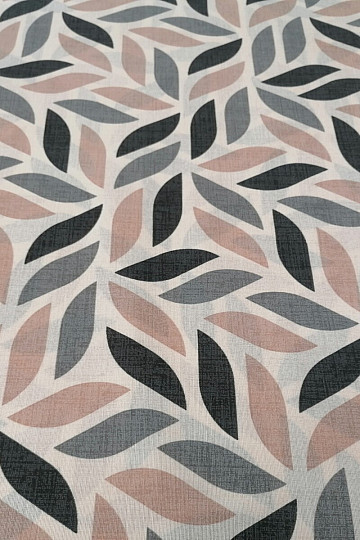 Tela decorativa Coord hojas gris