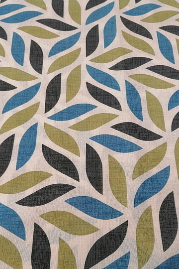 Tela decorativa Coord hojas verde-azul