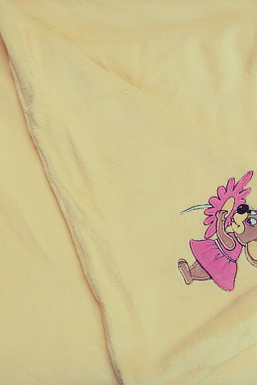 Ropa de cama infantil - microfibra amarilla con ratón.
