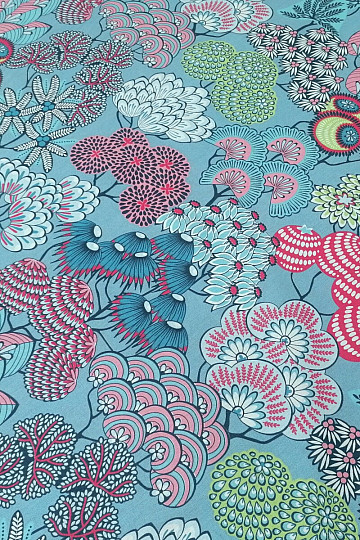 Tela de algodón FUSAIN AZUL