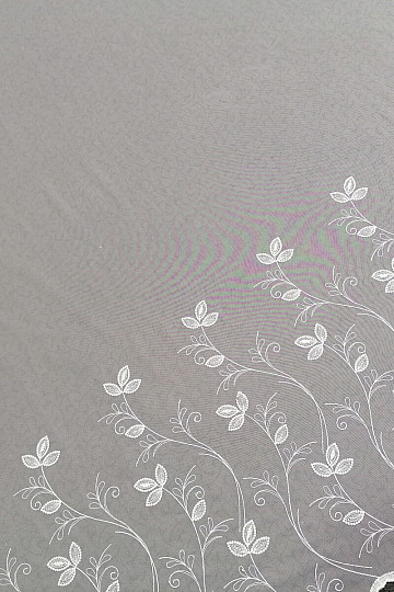 Cortina blanca bordada de lujo - flor 11775