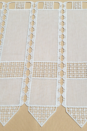 Lujosa cortina bordada GERSTER sobre vidriera 11756/030/0010 crema