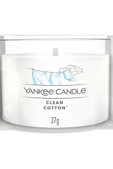 vela YANKEE CANDLE aroma CLEAN COTTON EN VIDRIO 37g