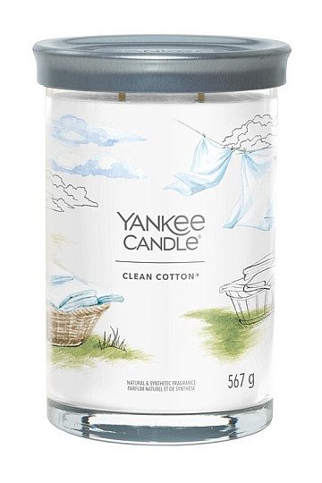 vela YANKEE CANDLE fragancia CLEAN COTTON TUMBER GRANDE 2 MECHAS