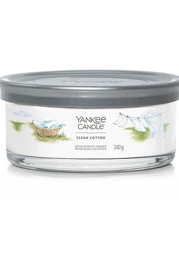vela YANKEE CANDLE aroma CLEAN COTTON TUMBER MEDIANO 5 MECHAS