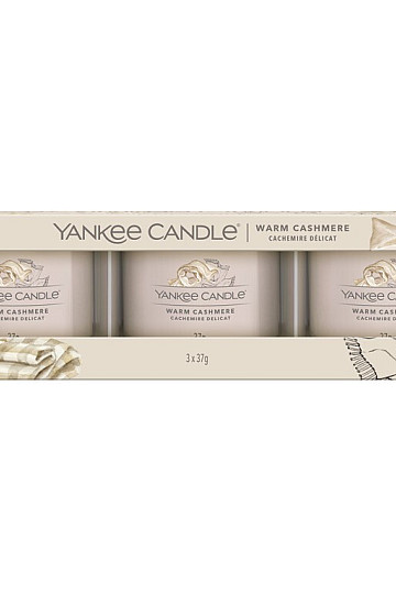 vela YANKEE CANDLE fragancia WARM CASHMERE SET de 3 piezas