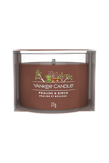 vela YANKEE CANDLE fragancia PRALINE &amp; ABEDUL EN VIDRIO 37g