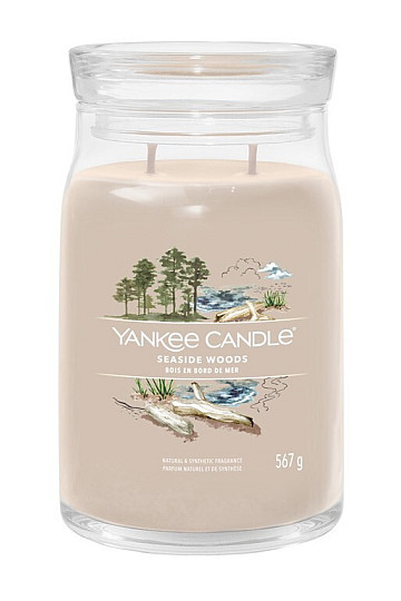 vela YANKEE CANDLE fragancia SEASIDE WOODS GLASS LARGE 2 mechas
