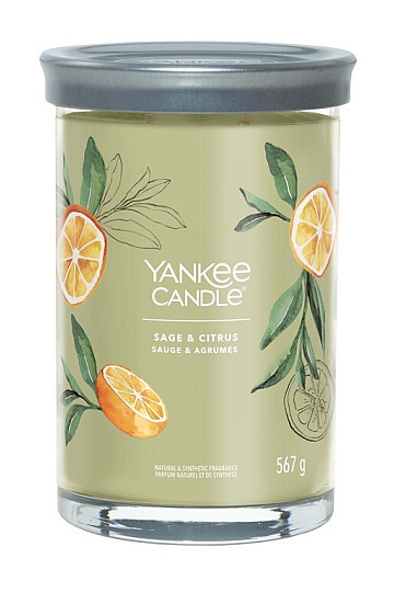 vela YANKEE CANDLE aroma SALVIA y CÍTRICOS TUMBER LARGE 2 mechas