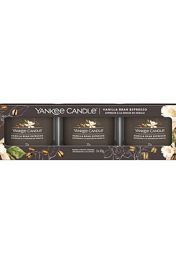 vela YANKEE CANDLE fragancia VANILLA BEAN ESPRESSO SET de 3 piezas