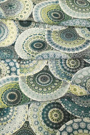 Tela decorativa MANDALA azul verde