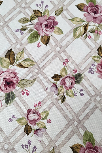 Tela decorativa CASTLE ROSE GRID