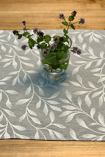 Mantel y pañuelo NIGHT LEAFS gris