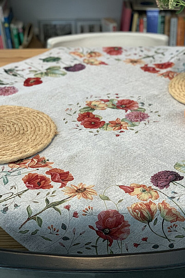 Tapiz de mantel y chal FLORES DEL PRADO