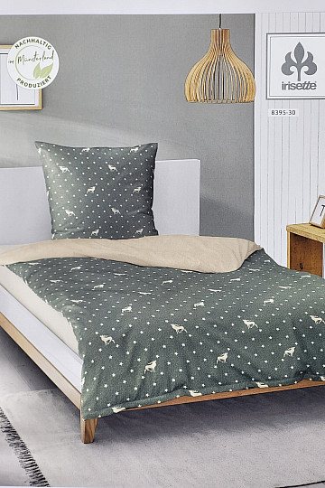 Ropa de cama de franela de lujo IRISETTE 8395-30 PANDA verde