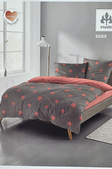 Ropa de cama de franela de lujo IRISETTE 8334-60 DUBLIN estrellas rojas