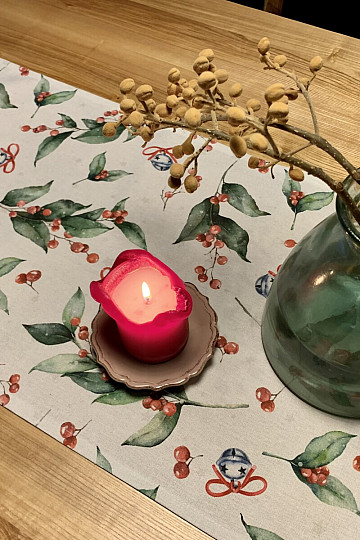 Mantel y pañuelo navideño CESMÍN VELKÁ