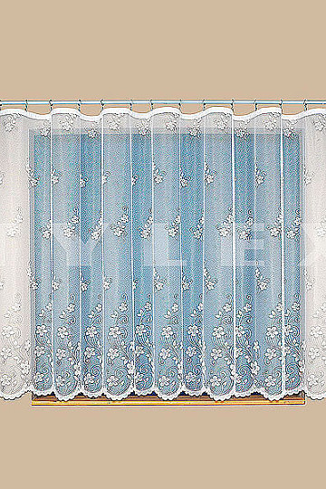 Cortina jacquard A3466 CLIPING FLOWERS blanco