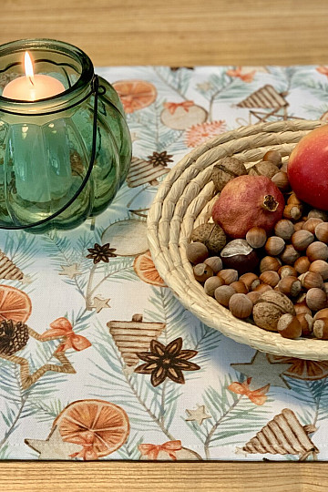 Mantel navideño NARANJAS SECAS
