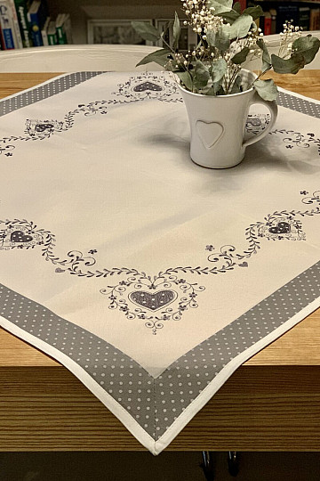 Mantel y bufanda bordados SDRCE GRIS