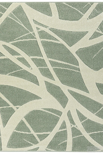 Alfombra pieza PORTLAND verde y blanco