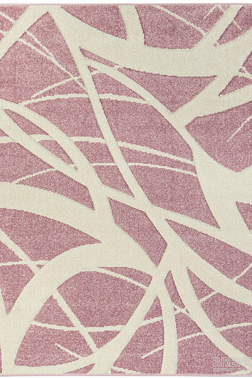Alfombra pieza PORTLAND rosa y blanco