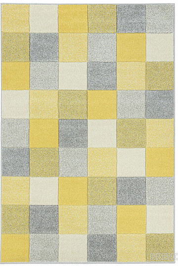 Alfombra pieza PORTLAND cubo amarillo-gris