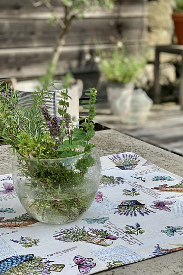 Mantel tapiz y mantón JARDÍN LAVANDA 2