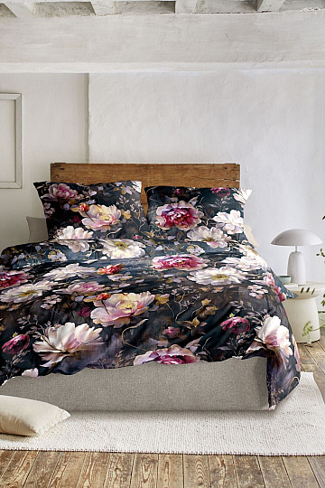 IRISETTE satén de algodón de lujo WAVE 8574-90 PEONIES