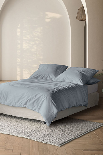 IRISETTE satén de algodón de lujo PARIS 8000-20 AZUL-GRIS