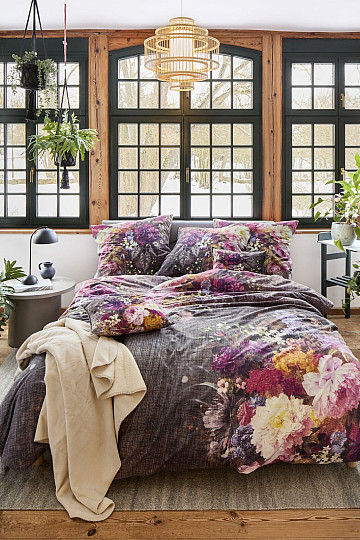 Ropa de cama de franela de lujo IRISETTE ZOBEL 8551-90 FLORES DE PUNTO