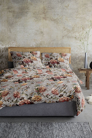Ropa de cama de franela de lujo IRISETTE ZOBEL 8552-11 FLOWERS gris